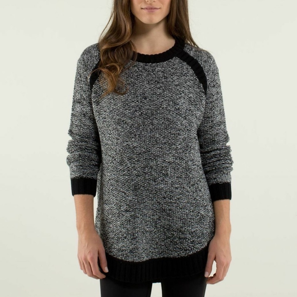 Lululemon Passage Wool Sweater. Size L Black Angel Wing - Picture 4 of 12